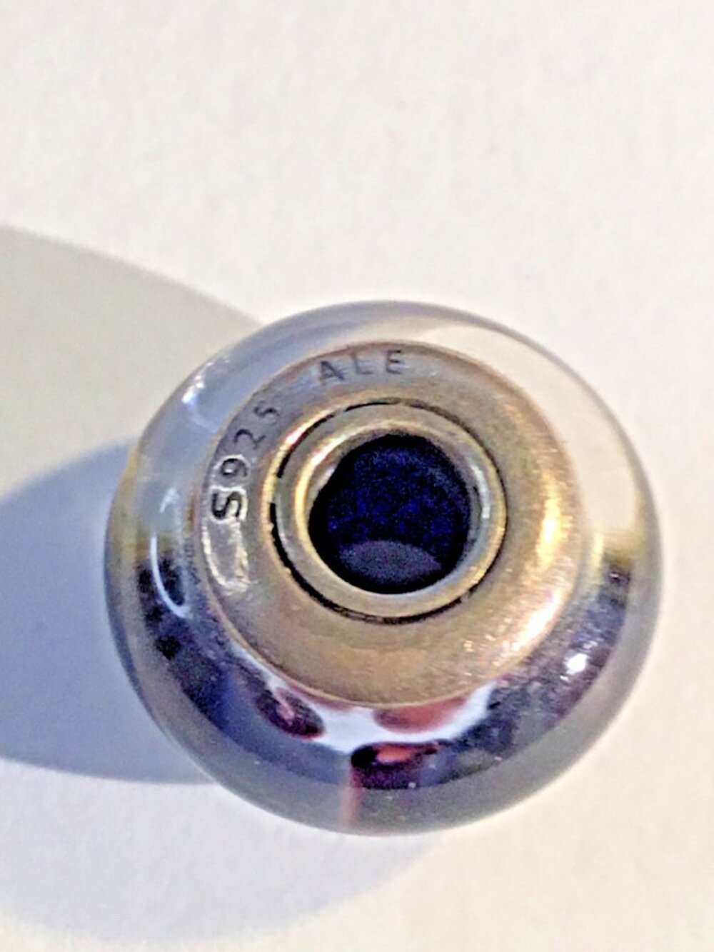 Genuine Pandora Silver Animal Print Murano Glass Charm 790938 Rare & Retired - Picture 4 of 5